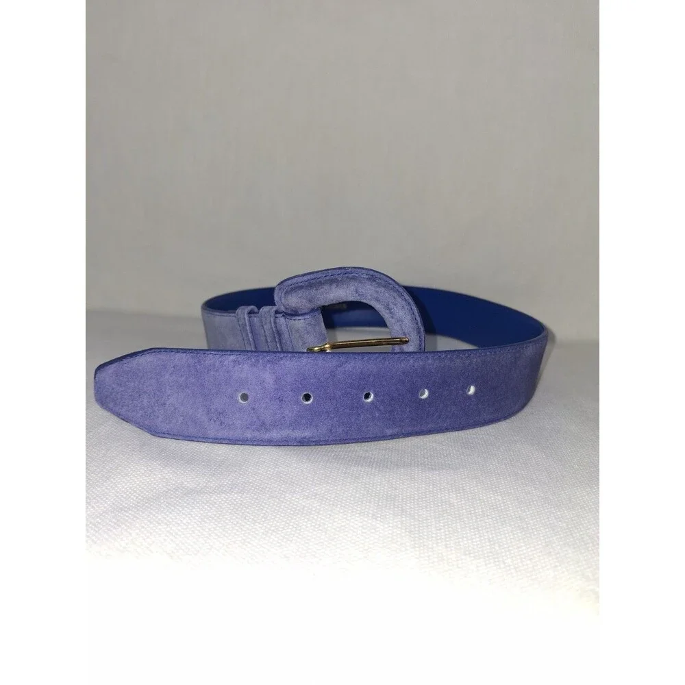 Vintage Women's Honors Accessories Genuine Suede Belt Small 80s Blue Periwinkle